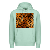 Seafoam handdrawn tiger pattern Premium Hoodie - BarkalooDesign