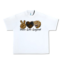 White Peace Love Lion Head Urban Heavy Tee - LillyAllenDesigns