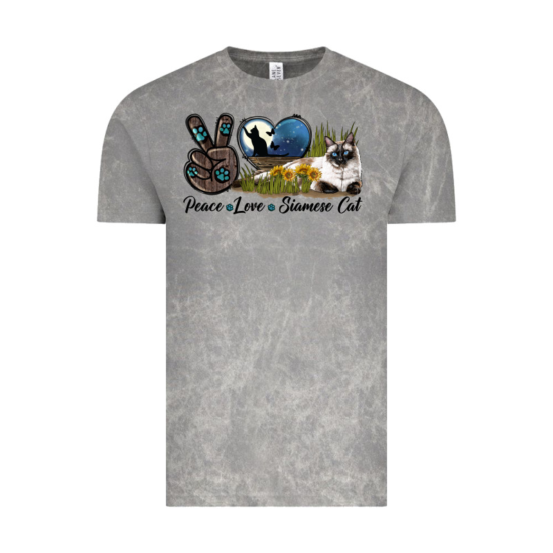 Peace Love Siamese Cat Vintage Tee by LillyAllenDesigns | Teevron