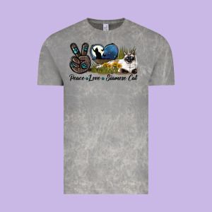 Peace Love Siamese Cat Vintage Tee Designed By Lillyallendesigns