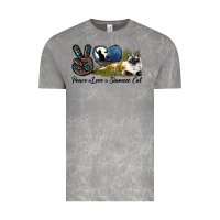 Cloud Rock Peace Love Siamese Cat Vintage Tee - LillyAllenDesigns