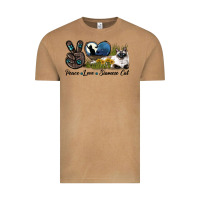 Vintage Camel Peace Love Siamese Cat Vintage Tee - LillyAllenDesigns