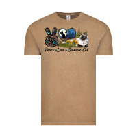 Vintage Coffee Peace Love Siamese Cat Vintage Tee - LillyAllenDesigns