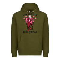 Army Green funny i am smitten in my mittens bernie Premium Hoodie - artisFamous