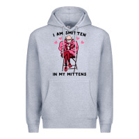 Heather Grey funny i am smitten in my mittens bernie Premium Hoodie - artisFamous