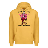 Mustard funny i am smitten in my mittens bernie Premium Hoodie - artisFamous