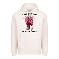 Pale Pink funny i am smitten in my mittens bernie Premium Hoodie - artisFamous