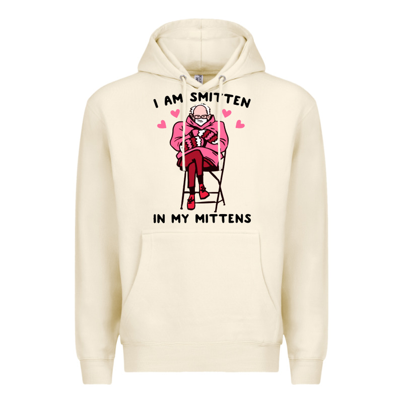 Funny I Am Smitten In My Mittens Bernie Premium Hoodie by artisFamous | Teevron