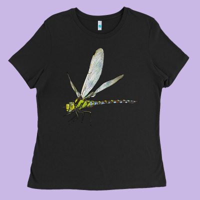 Blue And Yellow Dragonfly Ladies Tee Designed By Lillyallendesigns