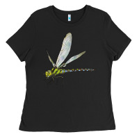Black Blue And Yellow Dragonfly Ladies Tee - LillyAllenDesigns