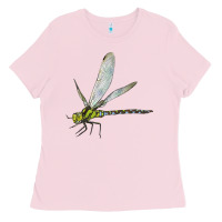 Bubblegum Pink Blue And Yellow Dragonfly Ladies Tee - LillyAllenDesigns