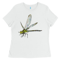 White Blue And Yellow Dragonfly Ladies Tee - LillyAllenDesigns