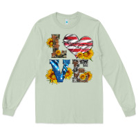 Matcha love with sunflowers and usa flag Long Sleeve Tee - Artiststas