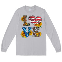 Moon Dust love with sunflowers and usa flag Long Sleeve Tee - Artiststas