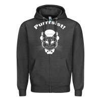 Charcoal Heather Purrrsist Zipper Hoodie - Bettercallsaul