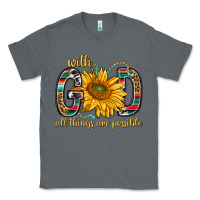 Charcoal Heather with god all things are possible with sunflower bbs Classic Tee - BundleAndBundleShop