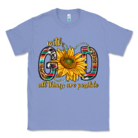 Colony Blue with god all things are possible with sunflower bbs Classic Tee - BundleAndBundleShop