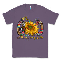 Lavender with god all things are possible with sunflower bbs Classic Tee - BundleAndBundleShop