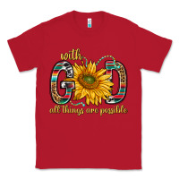 Red with god all things are possible with sunflower bbs Classic Tee - BundleAndBundleShop