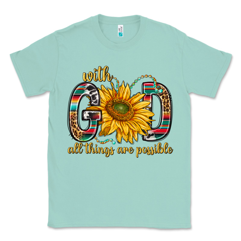 With God All Things Are Possible With Sunflower Bbs Classic Tee by BundleAndBundleShop | Teevron