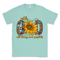 Seafoam with god all things are possible with sunflower bbs Classic Tee - BundleAndBundleShop