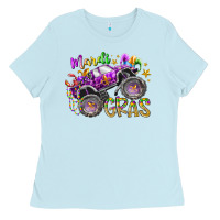Baby Blue mardi gras monster truck Ladies Tee - RacoonDesign