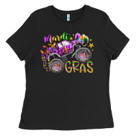 Black mardi gras monster truck Ladies Tee - RacoonDesign