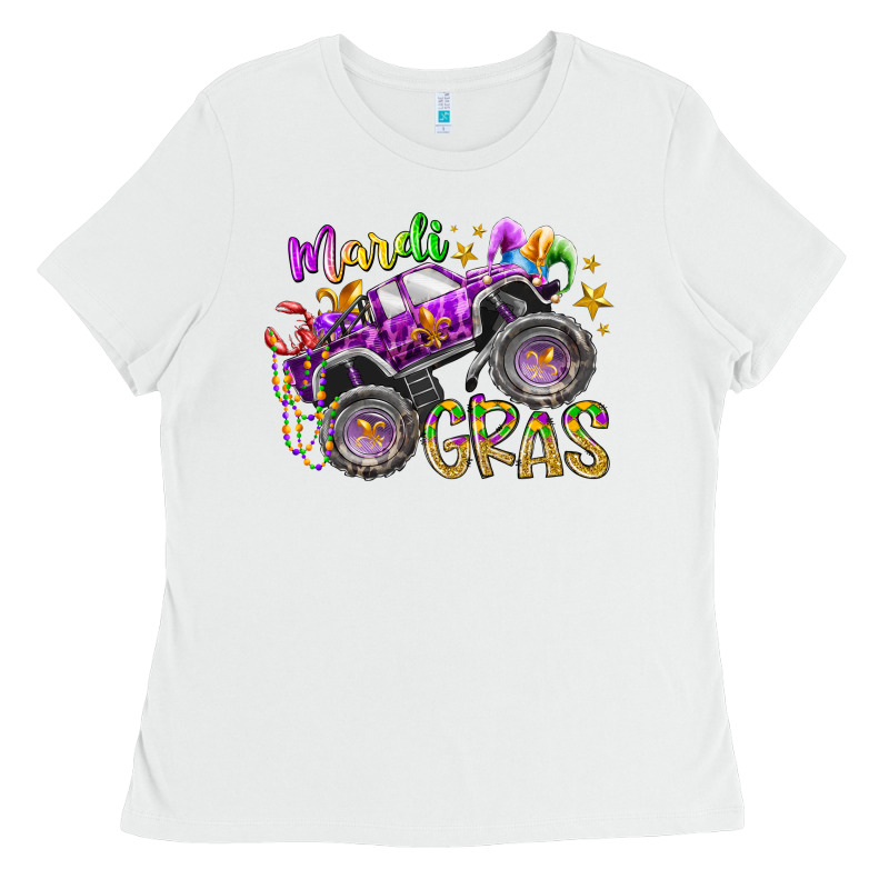 Mardi Gras Monster Truck Ladies Tee by RacoonDesign | Teevron