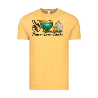 Vintage Mustard Peace Love Ducks Vintage Tee - LillyAllenDesigns