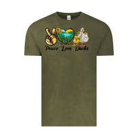 Vintage Olive Peace Love Ducks Vintage Tee - LillyAllenDesigns