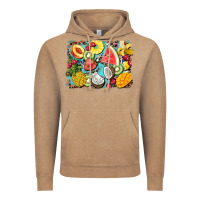 Vintage Coffee summer fruits background Vintage Hoodie - BarkalooDesign