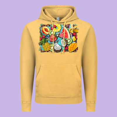 Summer Fruits Background Vintage Hoodie Designed By Barkaloodesign