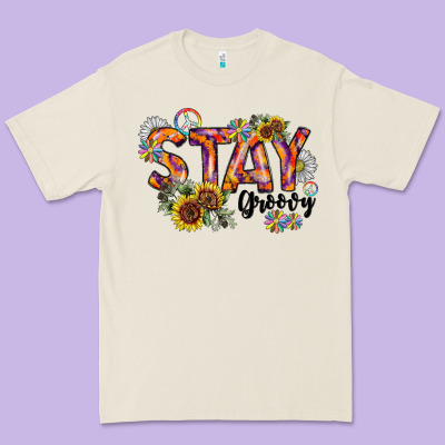 Stay Groovy Premium Tee Designed By Cowhidedigitalart