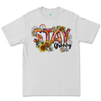 Dove Grey Stay Groovy Premium Tee - CowhideDigitalArt