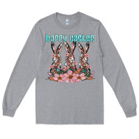 Heather Grey happy easter bunny Long Sleeve Tee - Artiststas