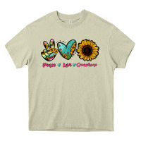 Mossy Peace Love Sunshine Heavy Core Tee - RanaPortraitStore