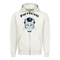 Oatmeal Heather Purrrsist Zipper Hoodie - Bettercallsaul