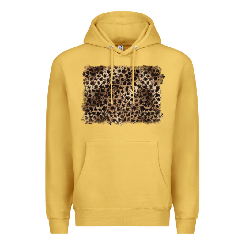 Handdrawn Leopard Pattern Brown Premium Hoodie by BarkalooDesign | Teevron