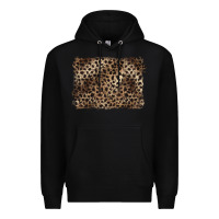 Black handdrawn leopard pattern brown Premium Hoodie - BarkalooDesign