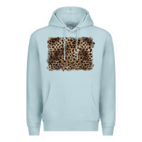 Blue Mist handdrawn leopard pattern brown Premium Hoodie - BarkalooDesign