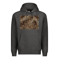 Charcoal Heather handdrawn leopard pattern brown Premium Hoodie - BarkalooDesign
