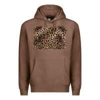 Chestnut handdrawn leopard pattern brown Premium Hoodie - BarkalooDesign