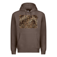Coffee handdrawn leopard pattern brown Premium Hoodie - BarkalooDesign