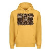 Mustard handdrawn leopard pattern brown Premium Hoodie - BarkalooDesign