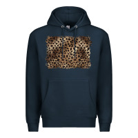 Navy handdrawn leopard pattern brown Premium Hoodie - BarkalooDesign