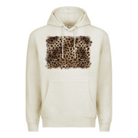Oatmeal Heather handdrawn leopard pattern brown Premium Hoodie - BarkalooDesign