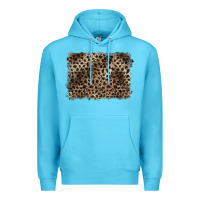 Ocean Blue handdrawn leopard pattern brown Premium Hoodie - BarkalooDesign