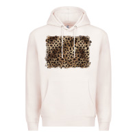 Pale Pink handdrawn leopard pattern brown Premium Hoodie - BarkalooDesign