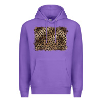 Purple handdrawn leopard pattern brown Premium Hoodie - BarkalooDesign