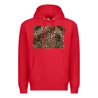 Red handdrawn leopard pattern brown Premium Hoodie - BarkalooDesign